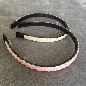 Cream Pink braided headbands
